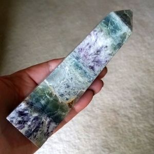 Beautiful Feather Fluorite with Rainbows Crystal Tower.
